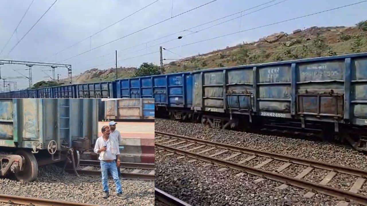 मालगाड़ी की तीन बोगियां बेपटरी से उतरीं