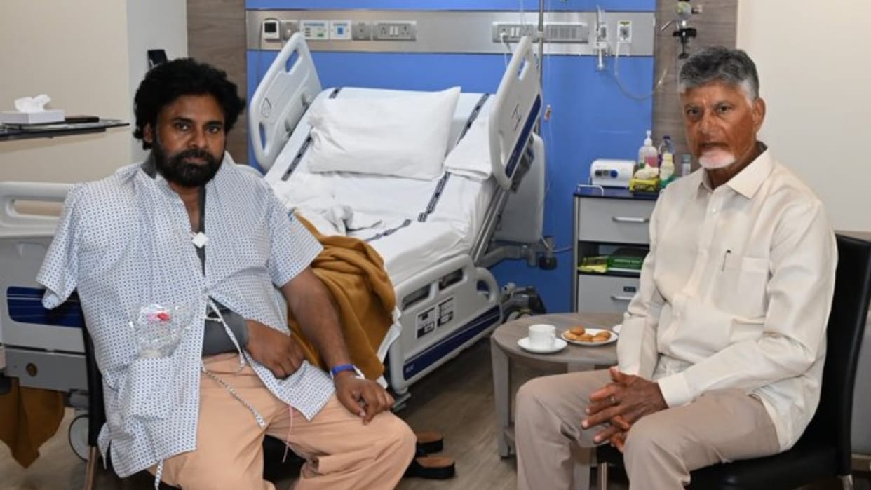 Pawan Kalyan Is Recovering Well After Surgery CM Chandrababu Naidu Visits Him In Hospital