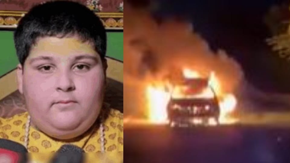 Child Preacher Abhinav Arora’s Car Catches Fire on Yamuna Expressway