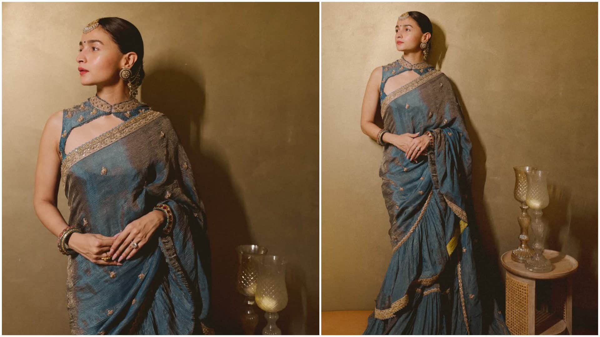 Alia Bhatt Saree Look On Akansha Ranjan Wedding Fashion