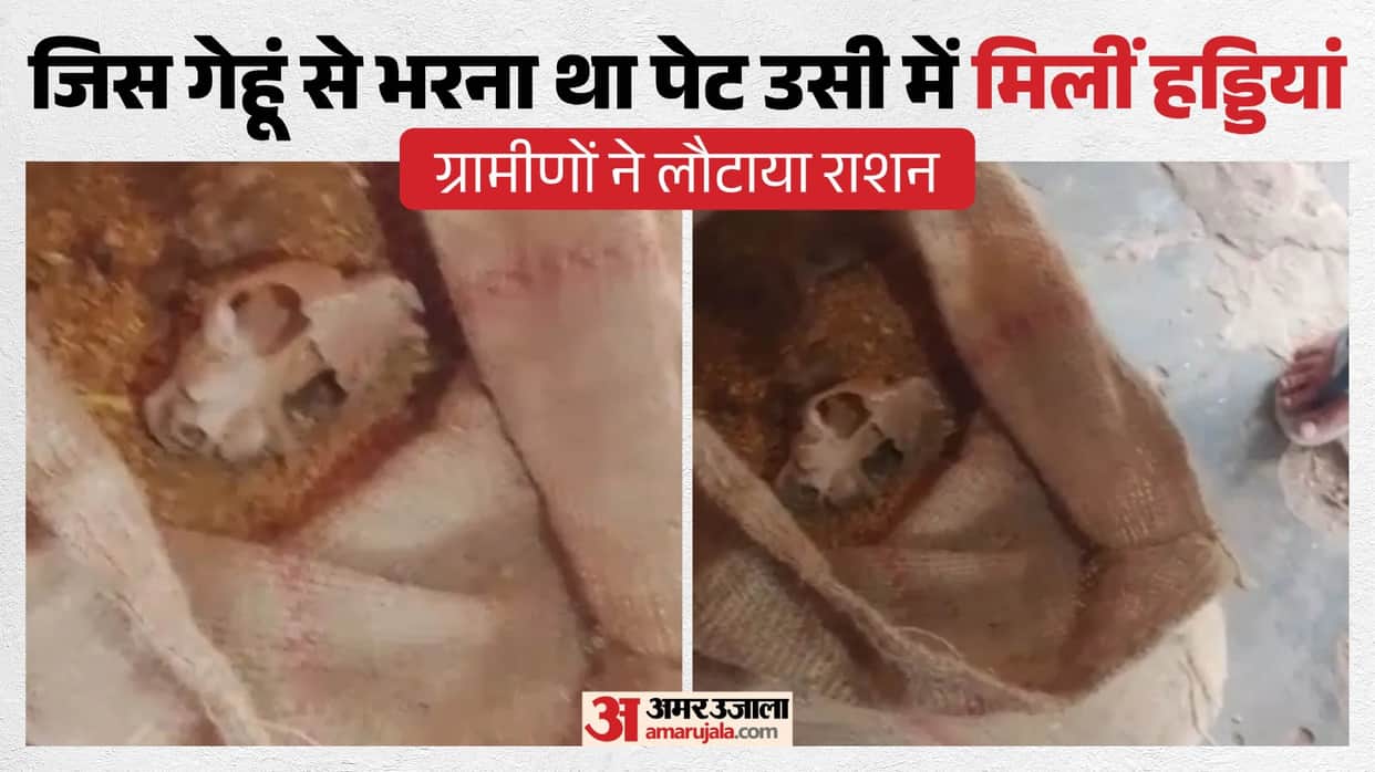 Administration seals government ration shop after bones are found in wheat stock.