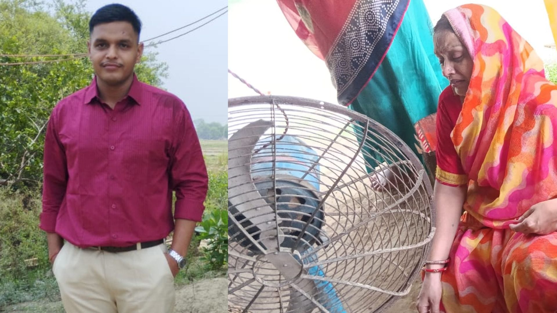 मृतक की फाइल फोटो व रोती बिलखती महिला