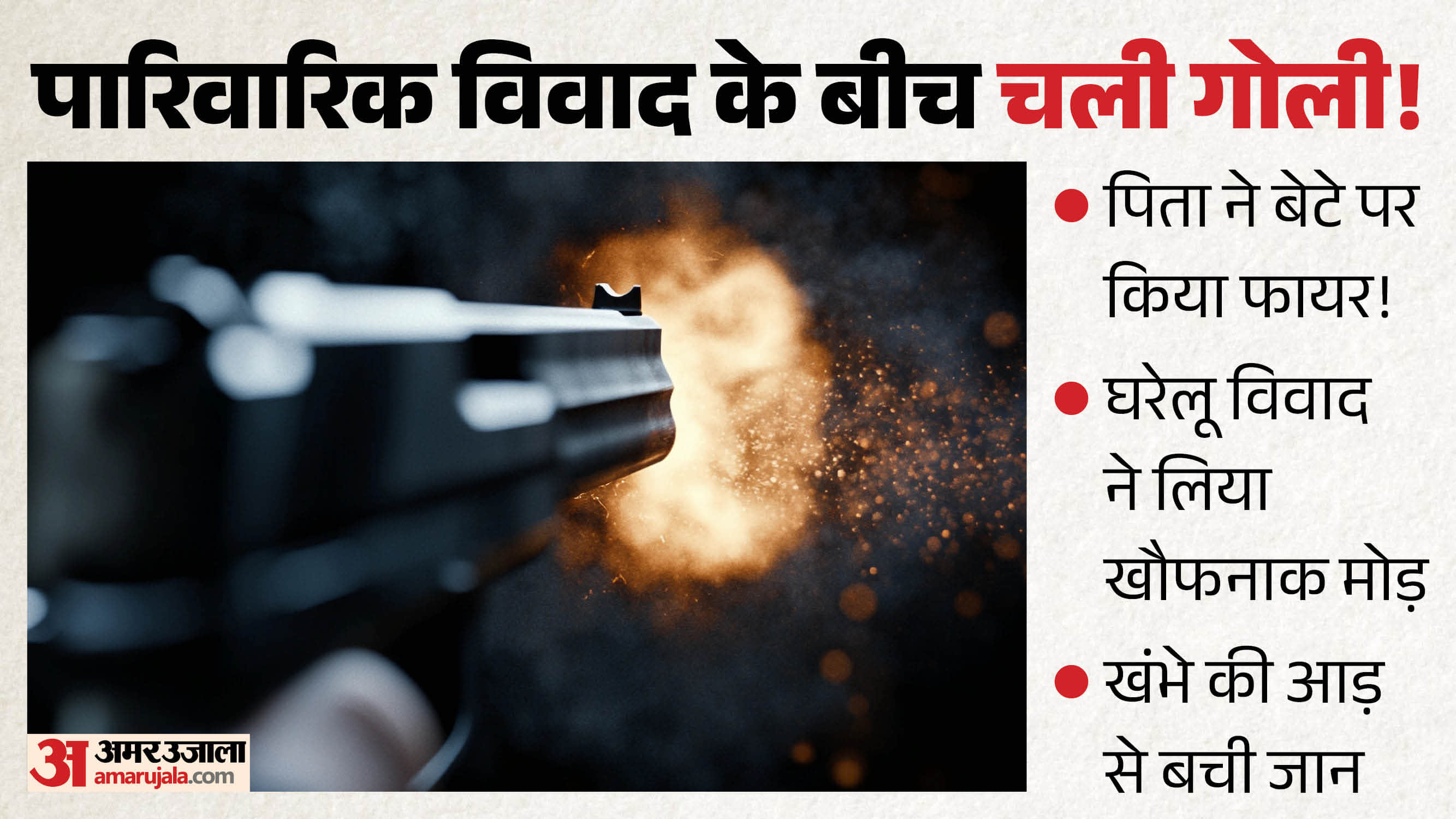 पिता ने बेटे पर चलाई गोली।