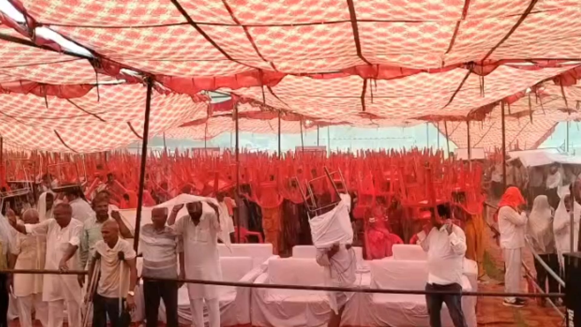 सीएम भजनलाल के कार्यक्रम से दौरान हुई बारिश