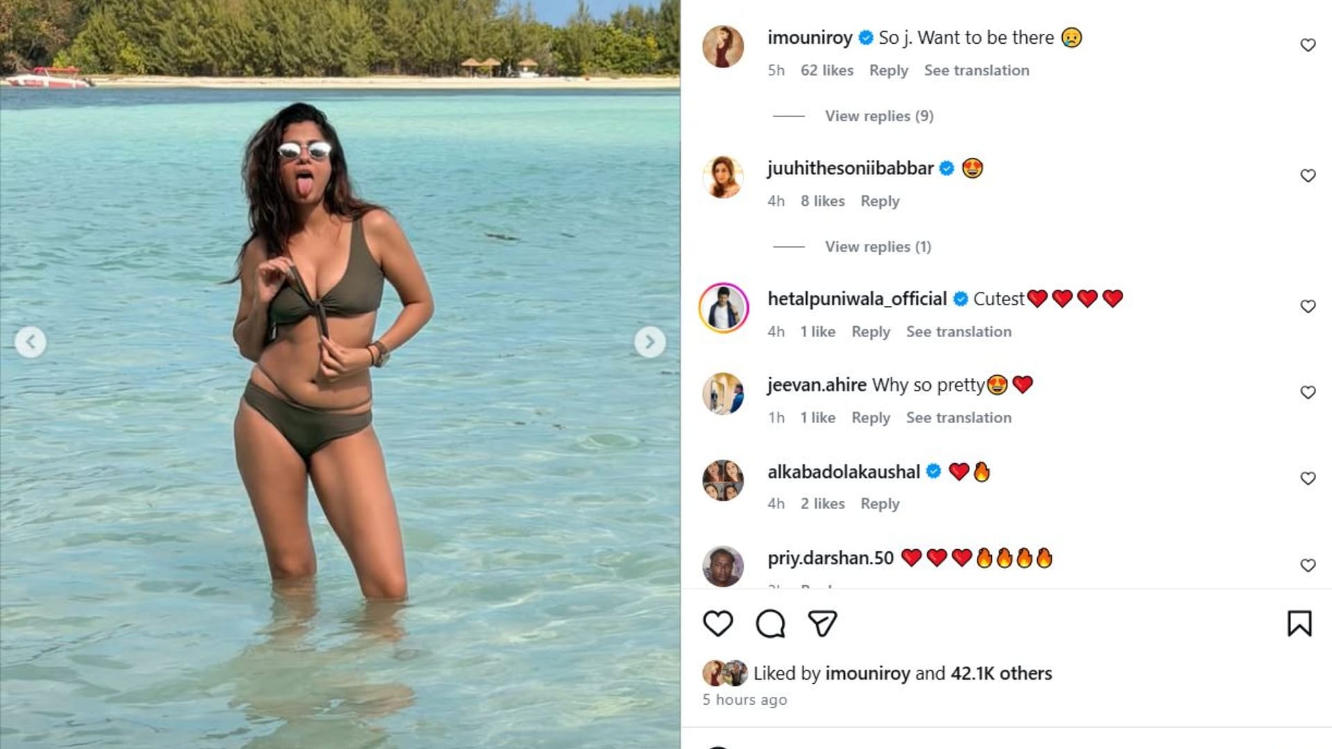 Shreya Dhanwanthary share photos in bikini from seychelles users like it