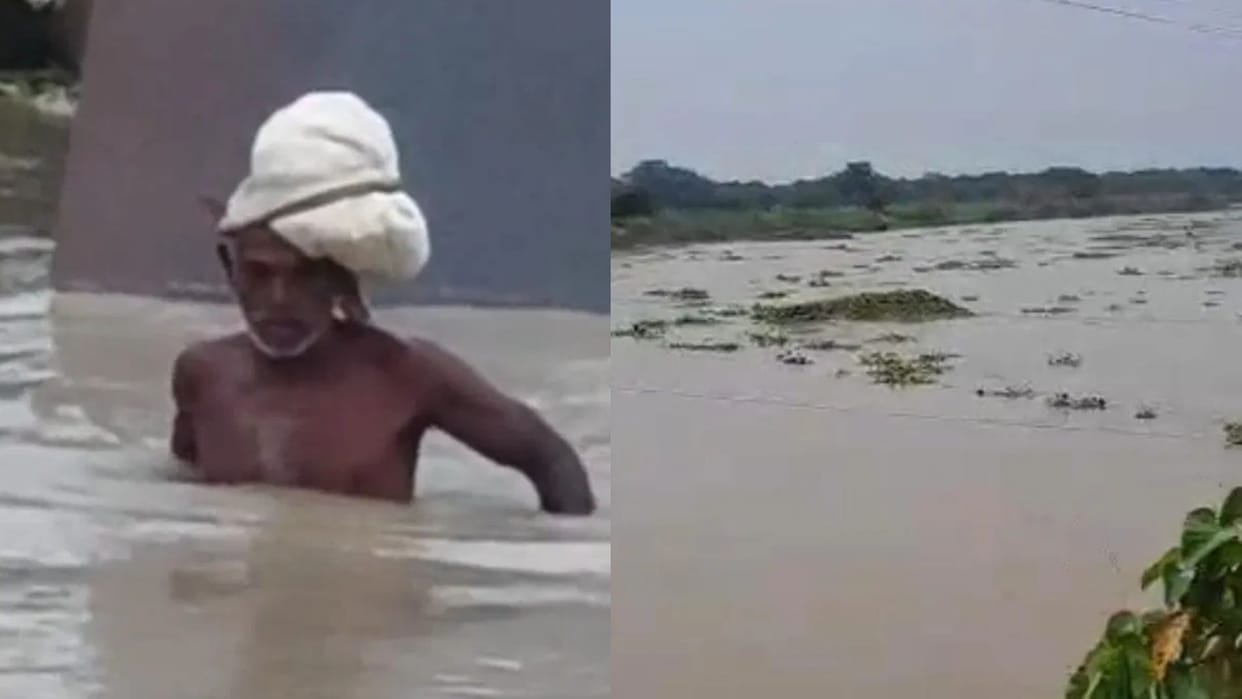 Bihar Bagmati River Overflows Pontoon Bridge Closed as Nepal Rain Triggers Flood Threat