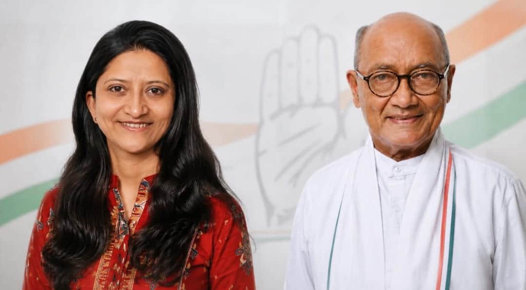 निधि सत्यव्रत चतुर्वेदी और दिग्विजय सिंह