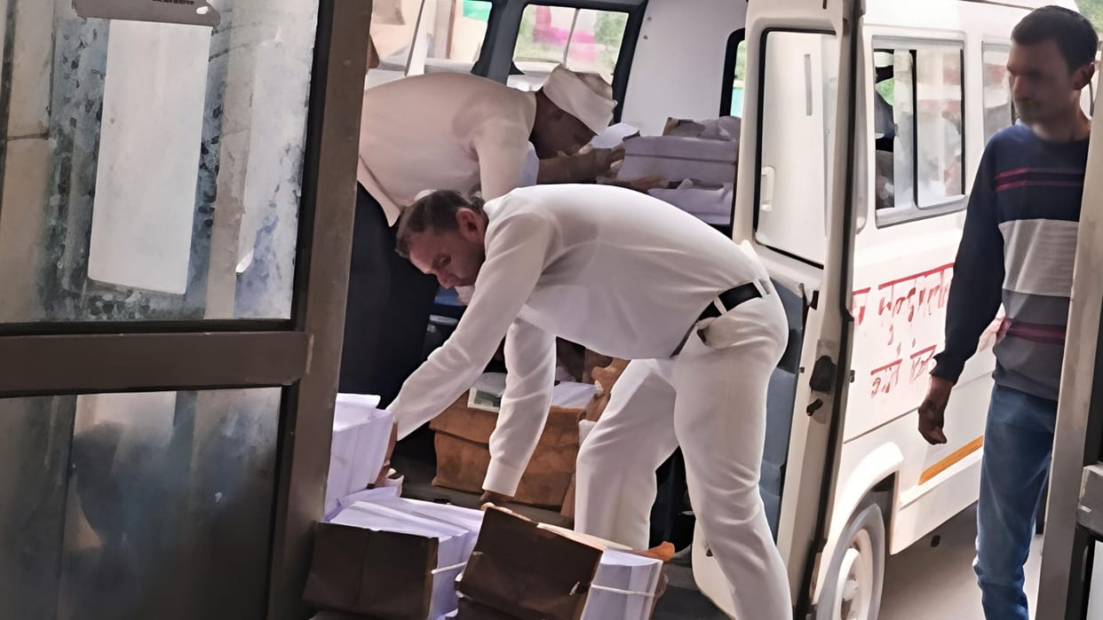 BHU Bundles of documents transported by ambulance and medicines stretchers questions raised about system