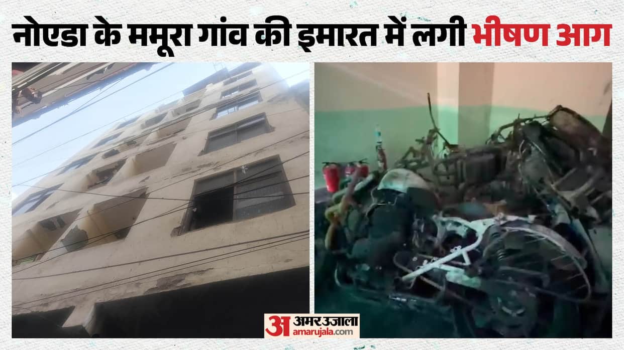 Fire in Noida Massive fire breaks out in Noida's Mamura village; several people trapped