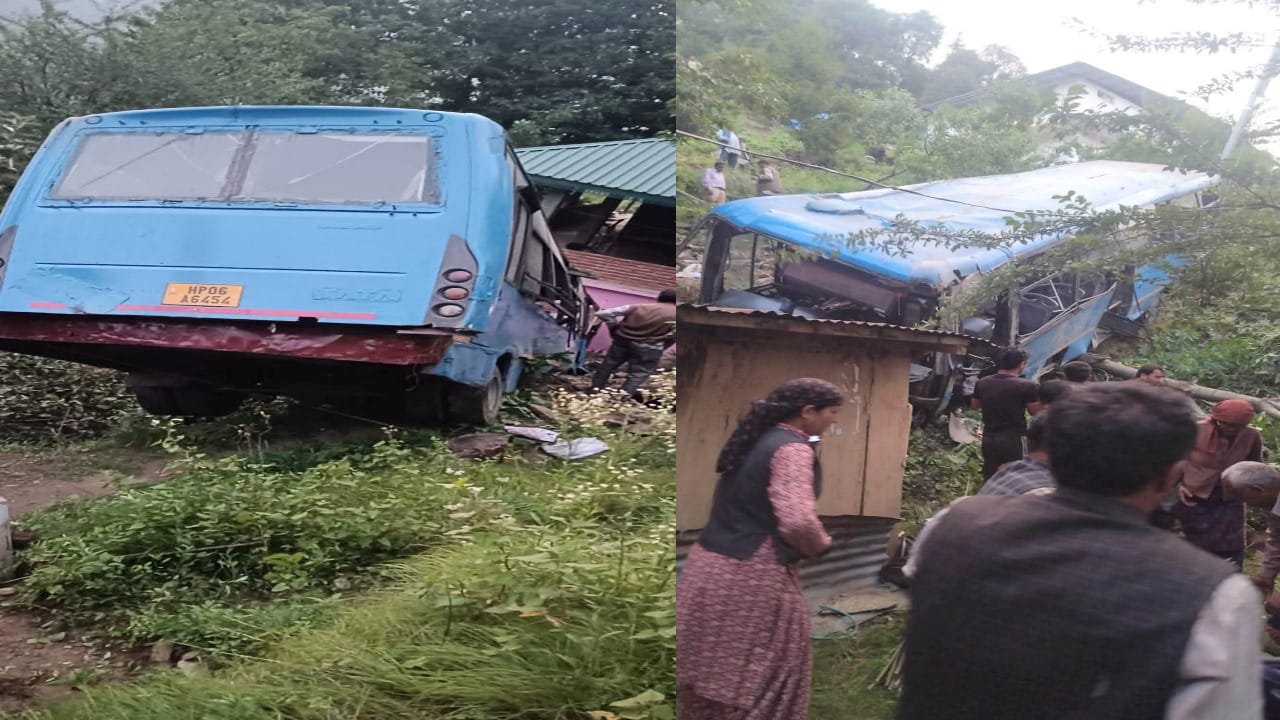 ननखड़ी के घटोला के पास एचआरटीसी बस हादसा।