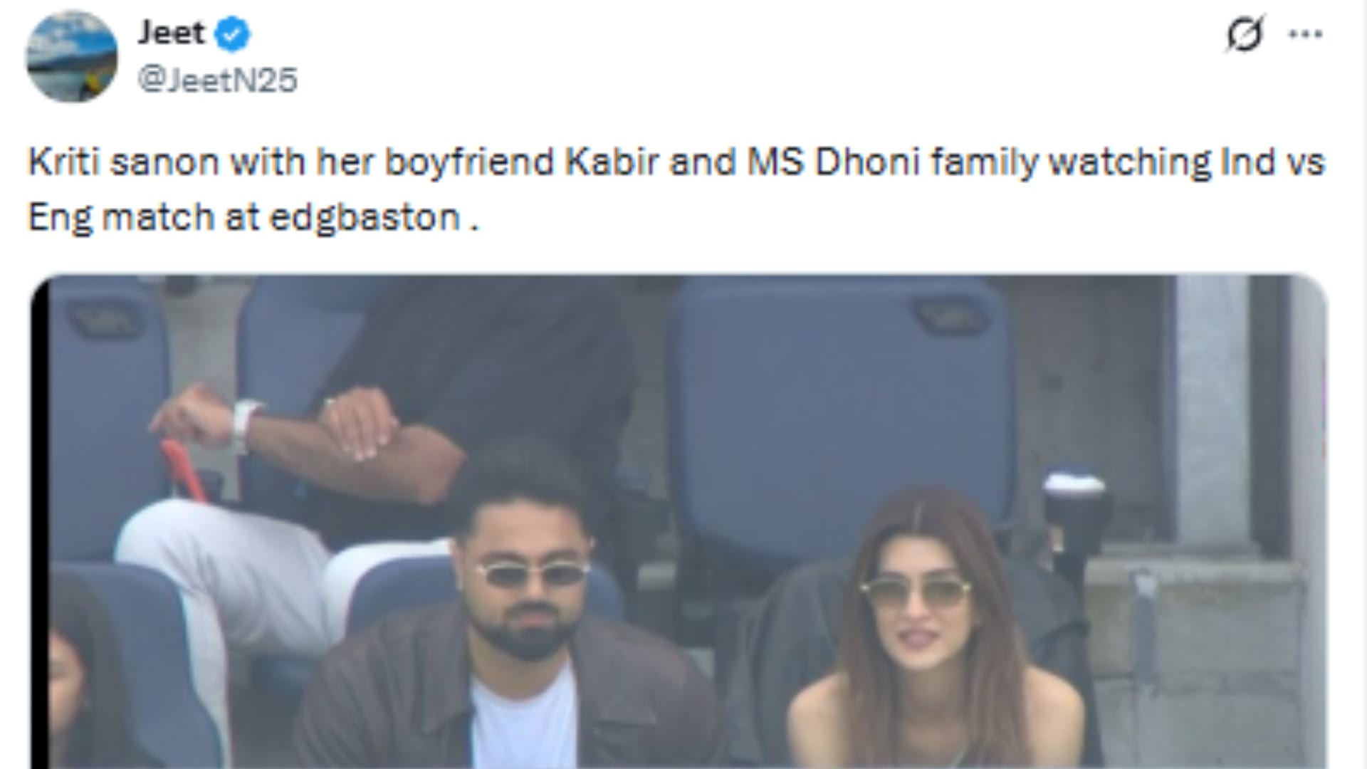 Kriti Sanon in Birmingham with rumored boyfriend Kabir Bahia cheers for Team India