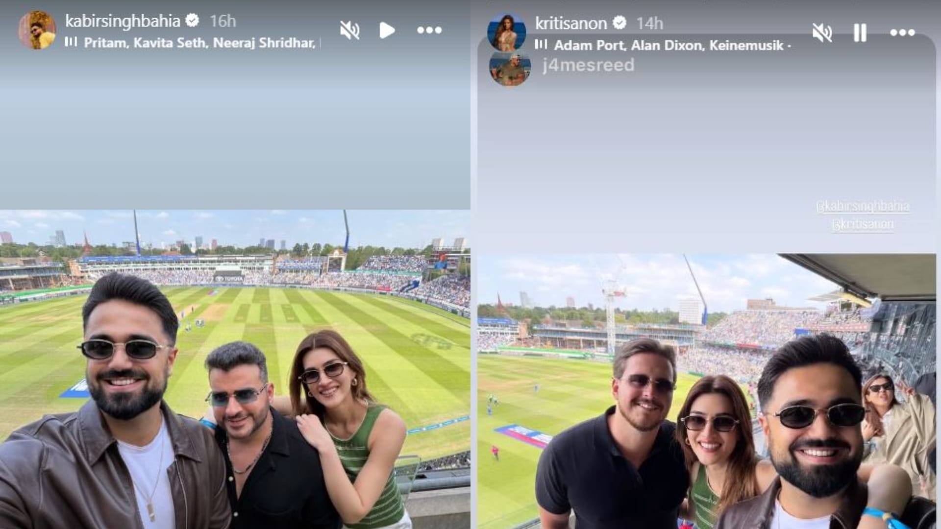 Kriti Sanon in Birmingham with rumored boyfriend Kabir Bahia cheers for Team India