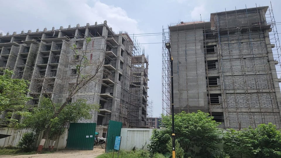 The construction work of the Rudrapur Government Medical College is going on slowly