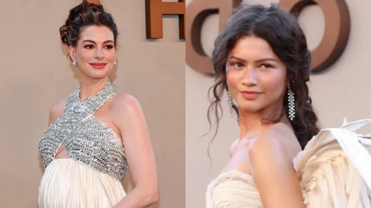 The Odyssey New York premiere Attended By Star Cast Anne Hathaway Flaunts Baby And Zendaya Steals the show