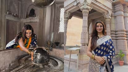 Bhojpuri actress Akshara singh visit to Kashi Vishwanath Temple in Varanasi shares photos