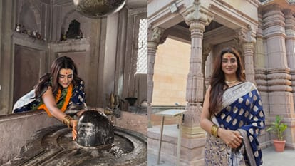 Bhojpuri actress Akshara singh visit to Kashi Vishwanath Temple in Varanasi shares photos
