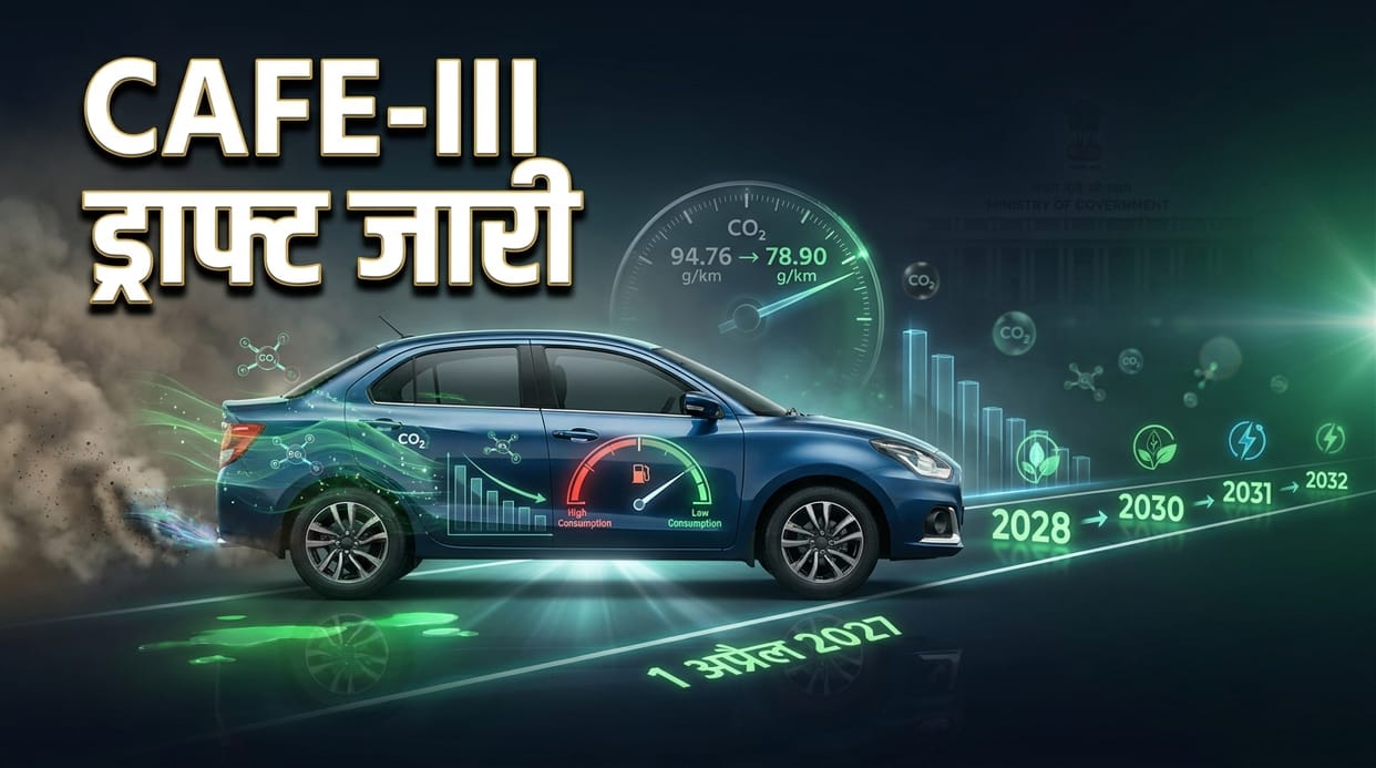 Centre Releases Draft CAFE-III Norms: Stricter Fuel Efficiency Rules for Cars from April 2027