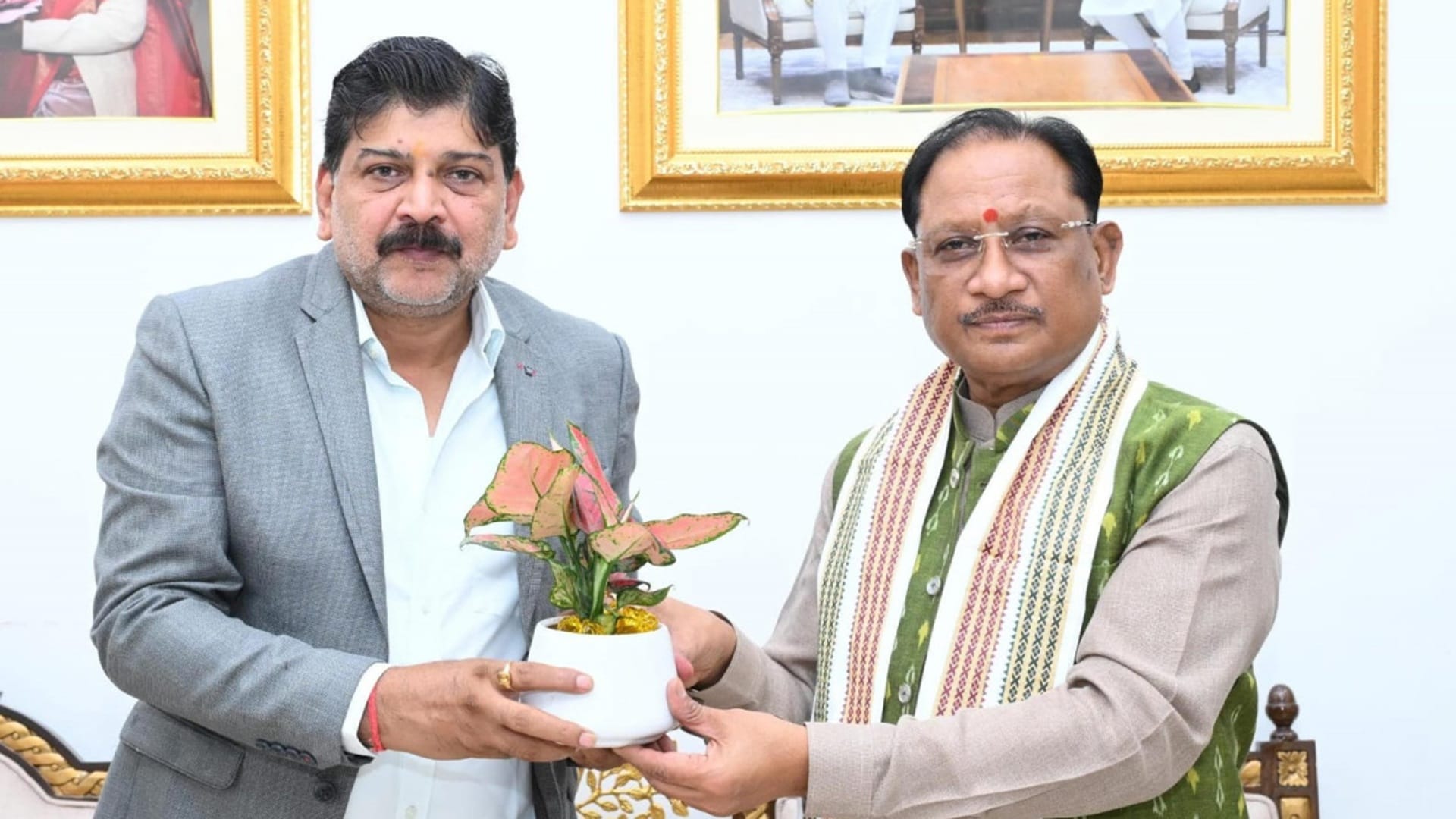 सीएम साय से रायपुर मंडल रेल प्रबंधक (डीआरएम) दयानन्द ने की भेंट