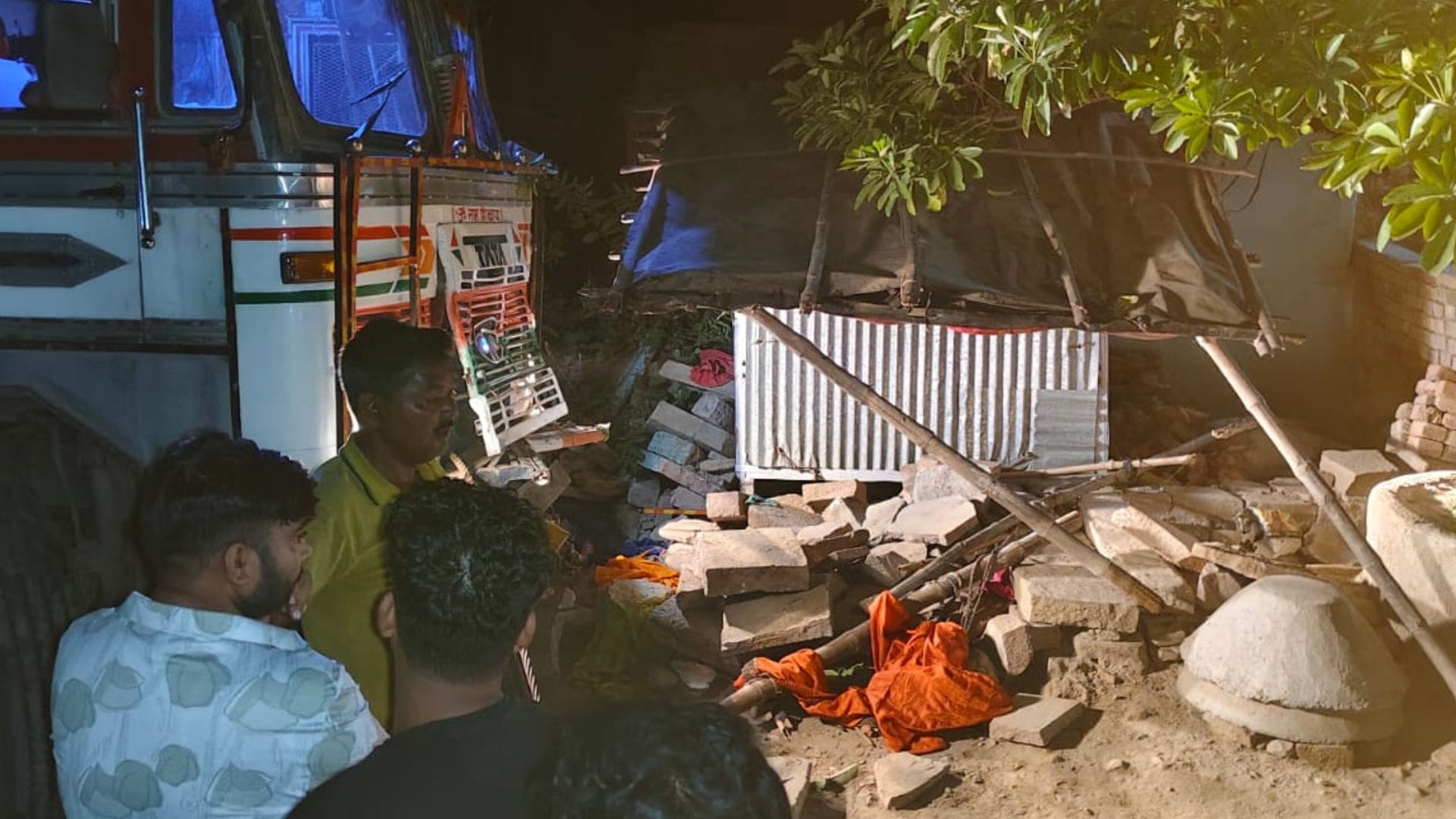 Speeding truck runs over people sleeping outside their home three dead two injured in mirzapur