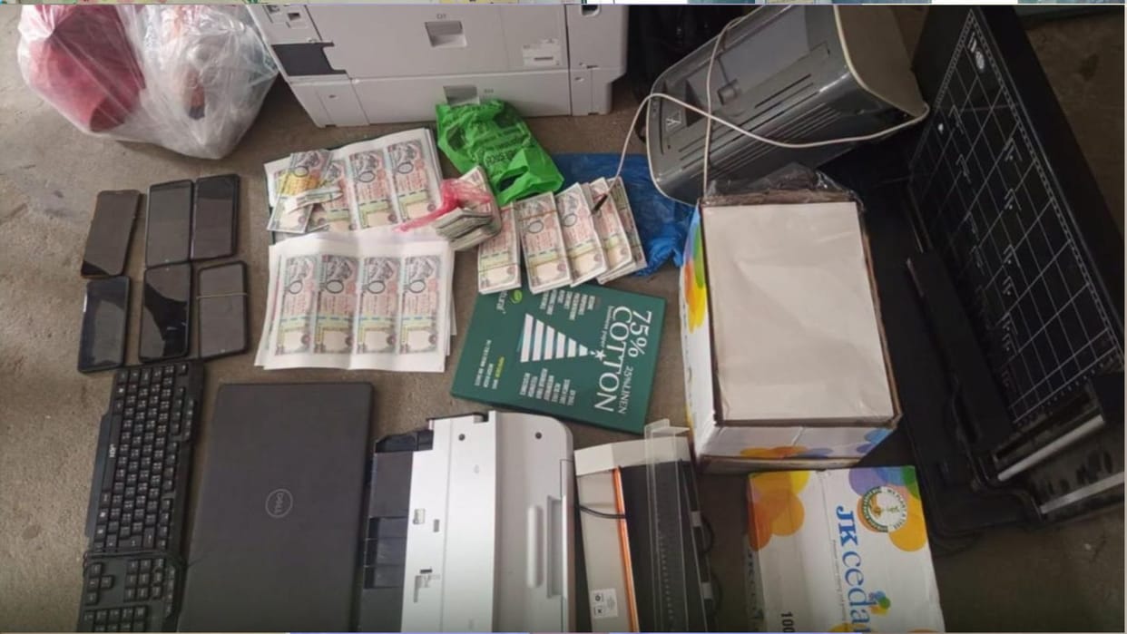 Gang printing counterfeit Nepali currency busted; six arrested, including one Indian.