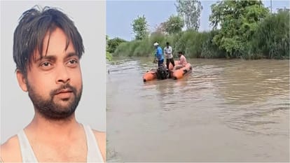 मृतक तौफीक और नहर में तलाश करती टीम