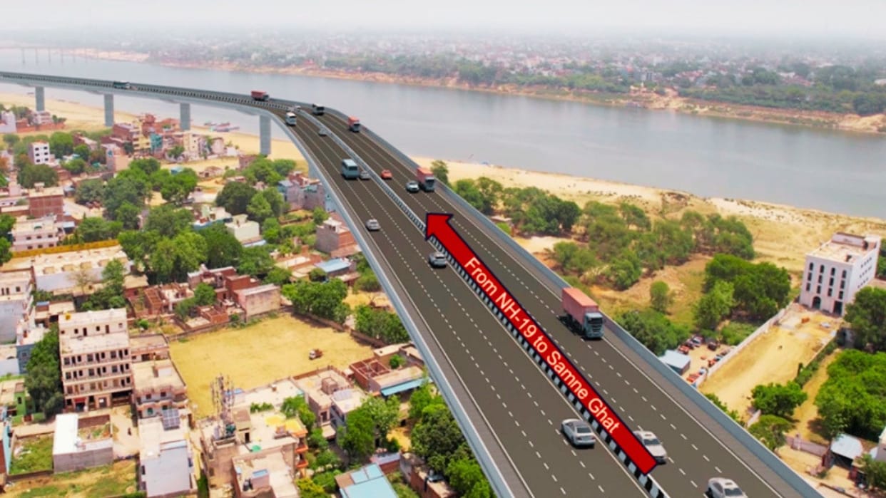 Ganga-Varuna elevated road india longest and highest-budget elevated road 60-minute journey completed shortly