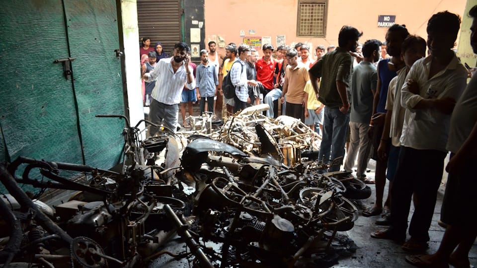 Noida Fire e-scooter battery explosion during charging in five-storey building in Noida two burnt to death