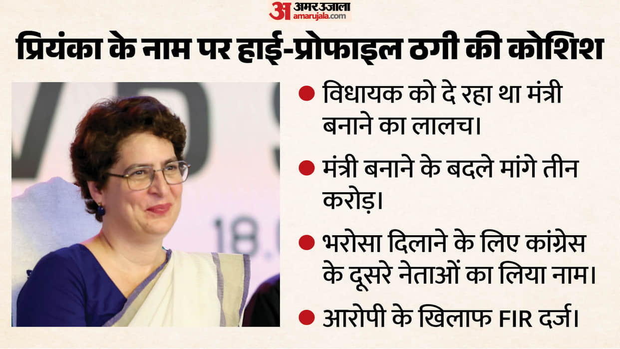 Pay three crore become minister Man posing as Priyanka Gandhi PS used to call MLA FIR registered in Kerala