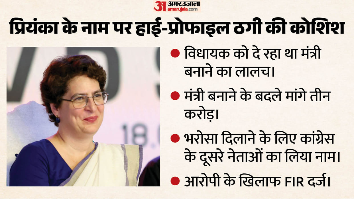 Pay three crore become minister Man posing as Priyanka Gandhi PS used to call MLA FIR registered in Kerala