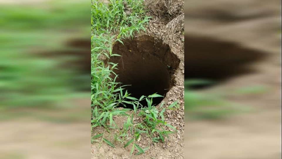 Ground Collapses at School Campus, 30-Foot-Deep Well Emerges in Fatehabad