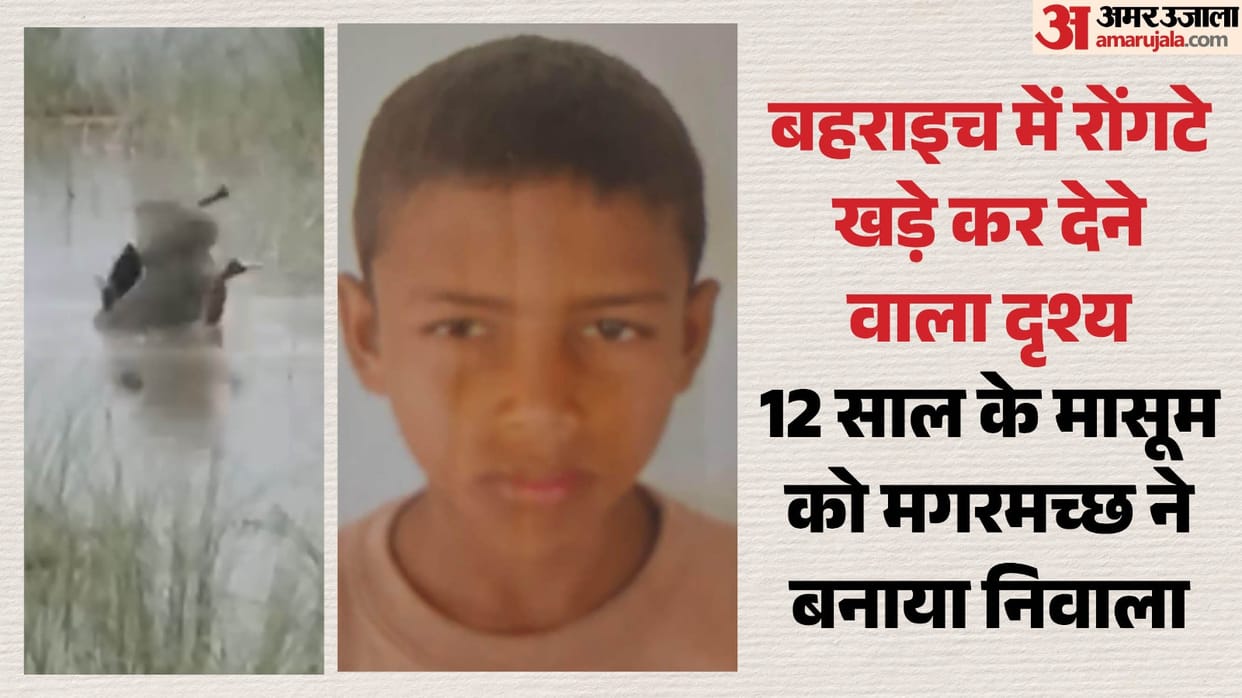 Crocodile devours child alive Sunil already orphan uncle Vijay fought for seven minutes to save his nephew