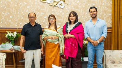सीएम खेमचंद के साथ अभिनेता रणदीप हुड्डा