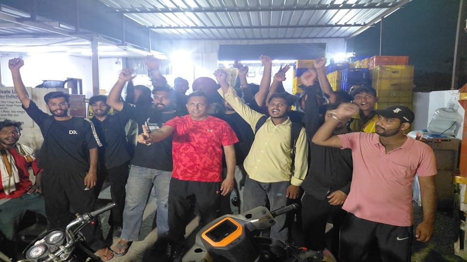 Online delivery company workers protest over their demands in rudrapur