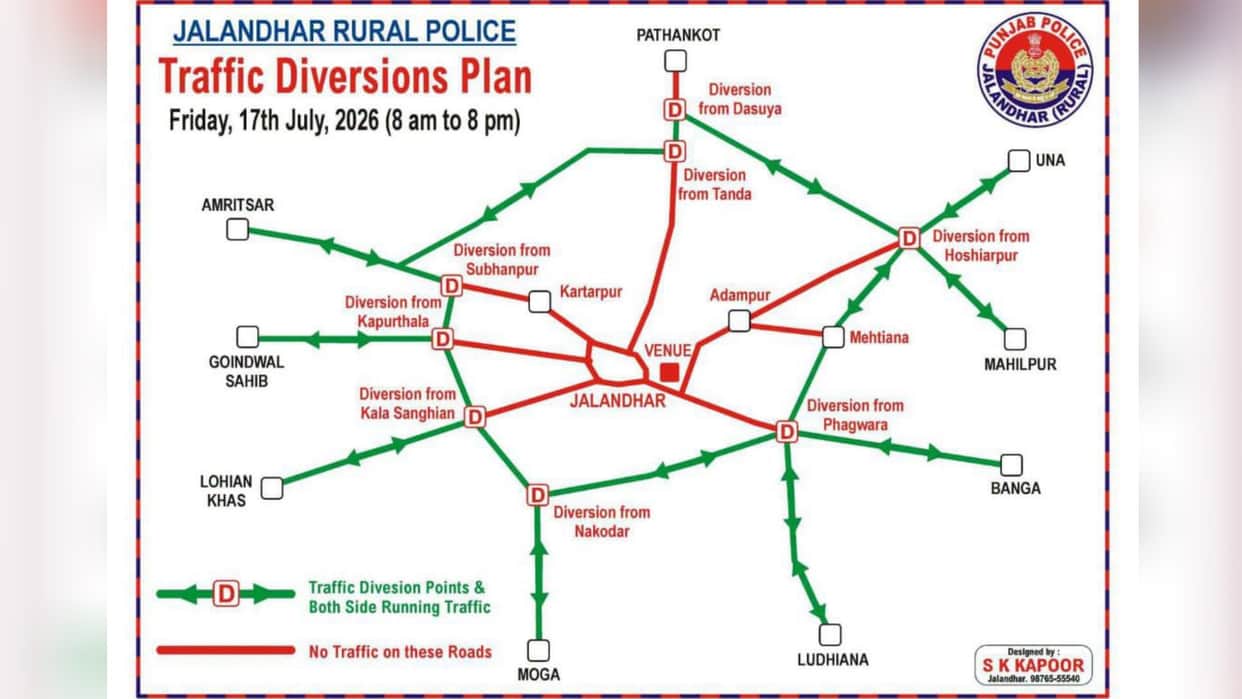 PM Modi Jalandhar Visit Several roads closed rural police issue advisory check route before leaving home