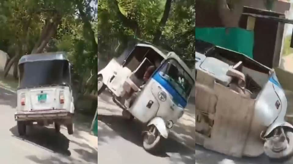 challan of five thousand was issued for performing stunts in an auto-rickshaw in agra