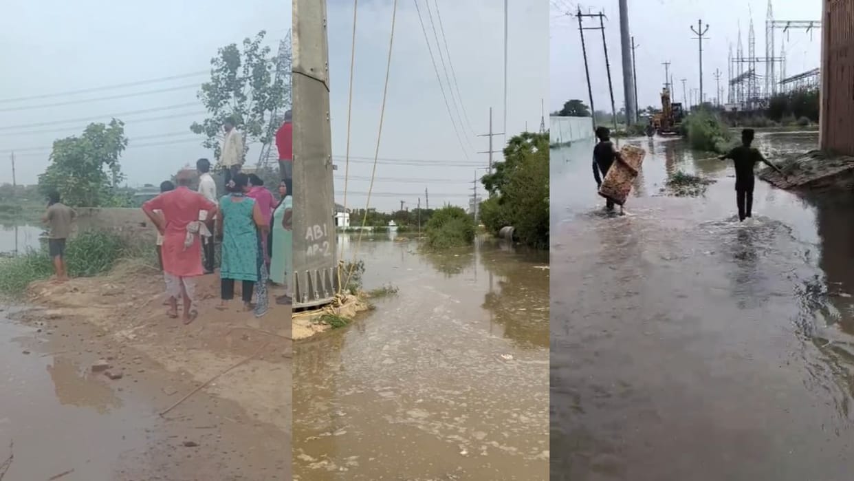 Water moved towards  residential area in Ghaziabad after Hindon River embankment breached