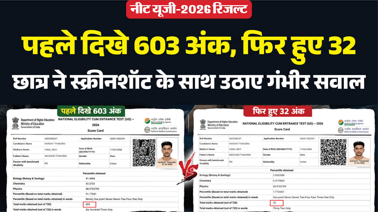 Harshit Thakurai from Gorakhpur has alleged irregularities in NEET-UG exam results