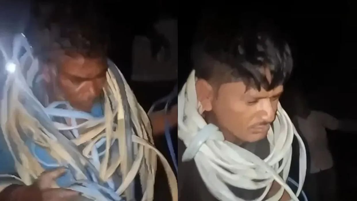 MP News Caught Red-Handed Cable Thieves Paraded with Stolen Cables Around Necks in Ujjain