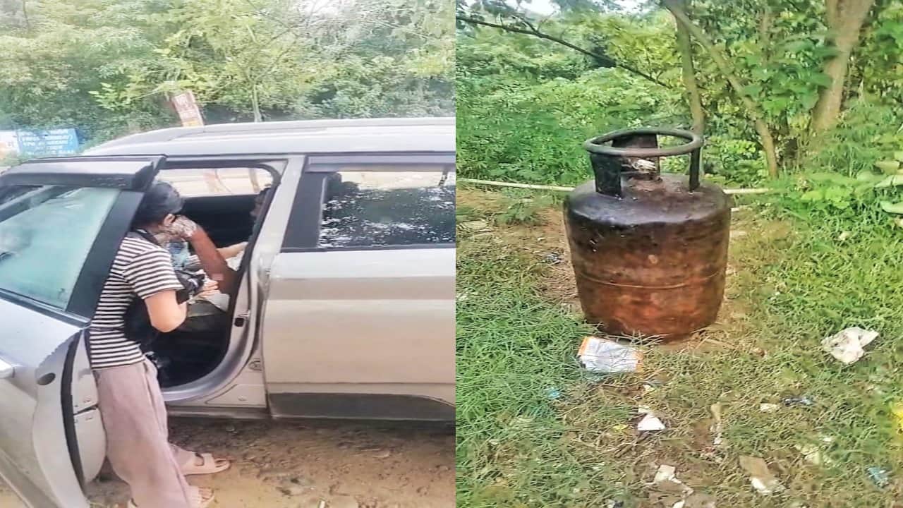 गैस सिलिंडर में अचानक भड़की आग, ढाबा संचालक झुलसा।