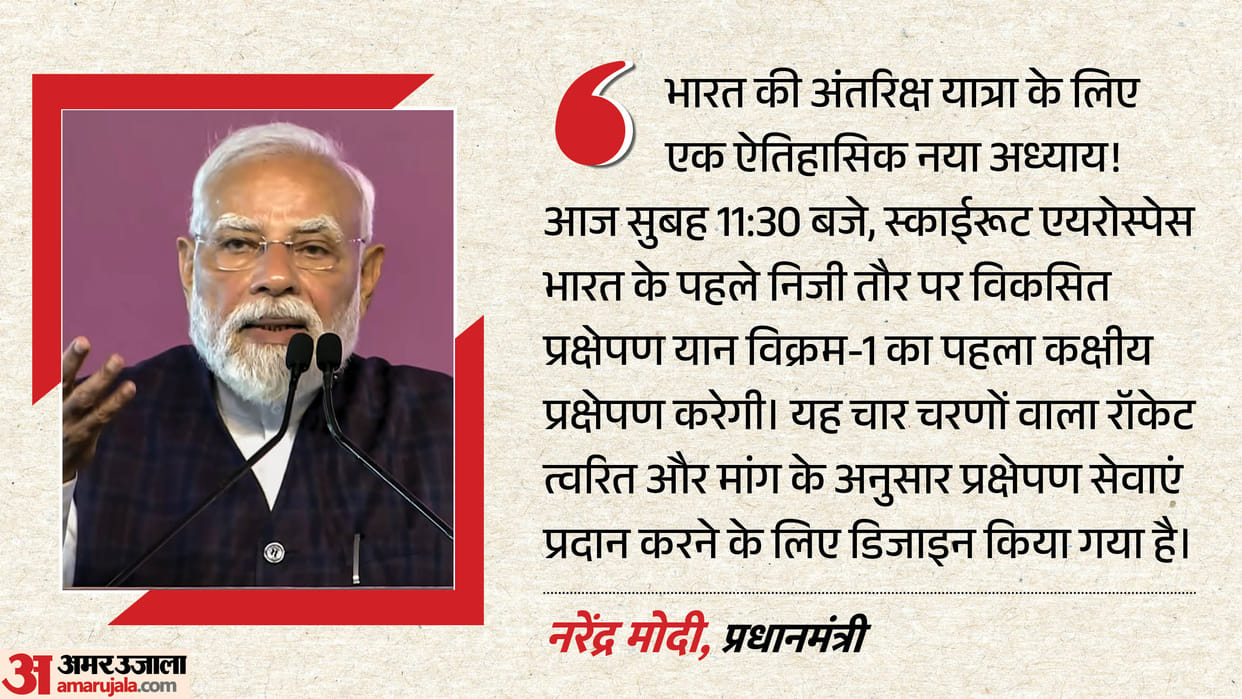 Launch India first private rocket Vikram-1 PM Modi extends congratulations calls new chapter space exploration