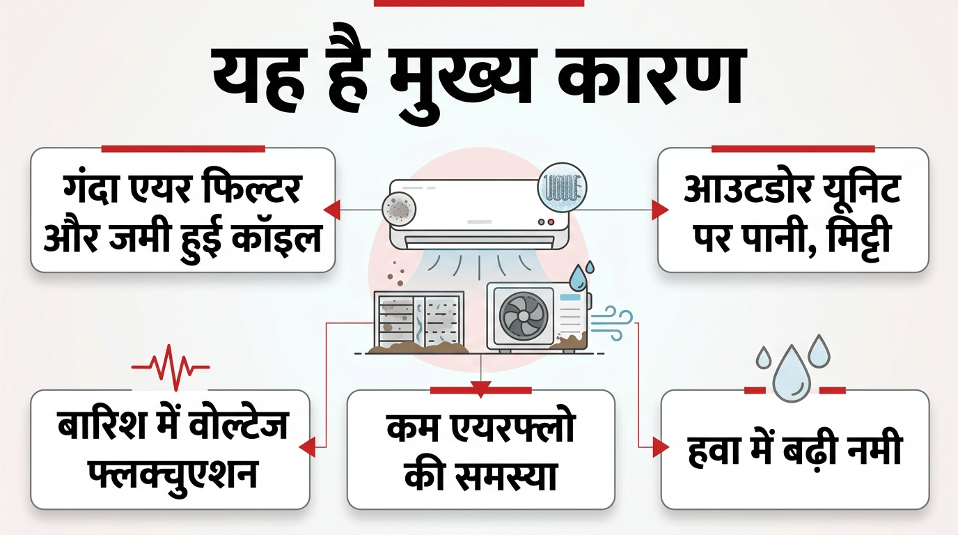 Why Air Conditioner Cooling Less During Monsoon? 4 Reasons