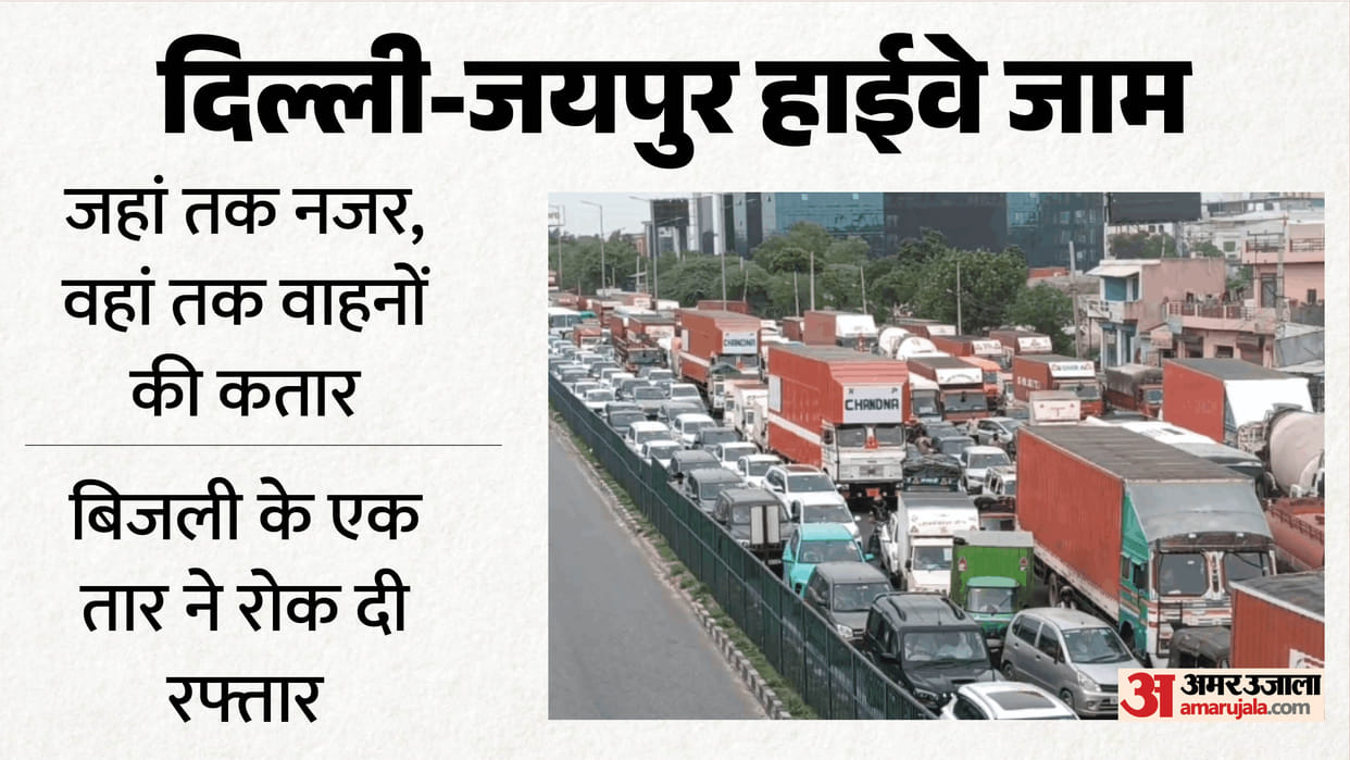 11kV High-Tension Wire Falls on Delhi-Jaipur Highway 12-km-Long Traffic Jam Ensues