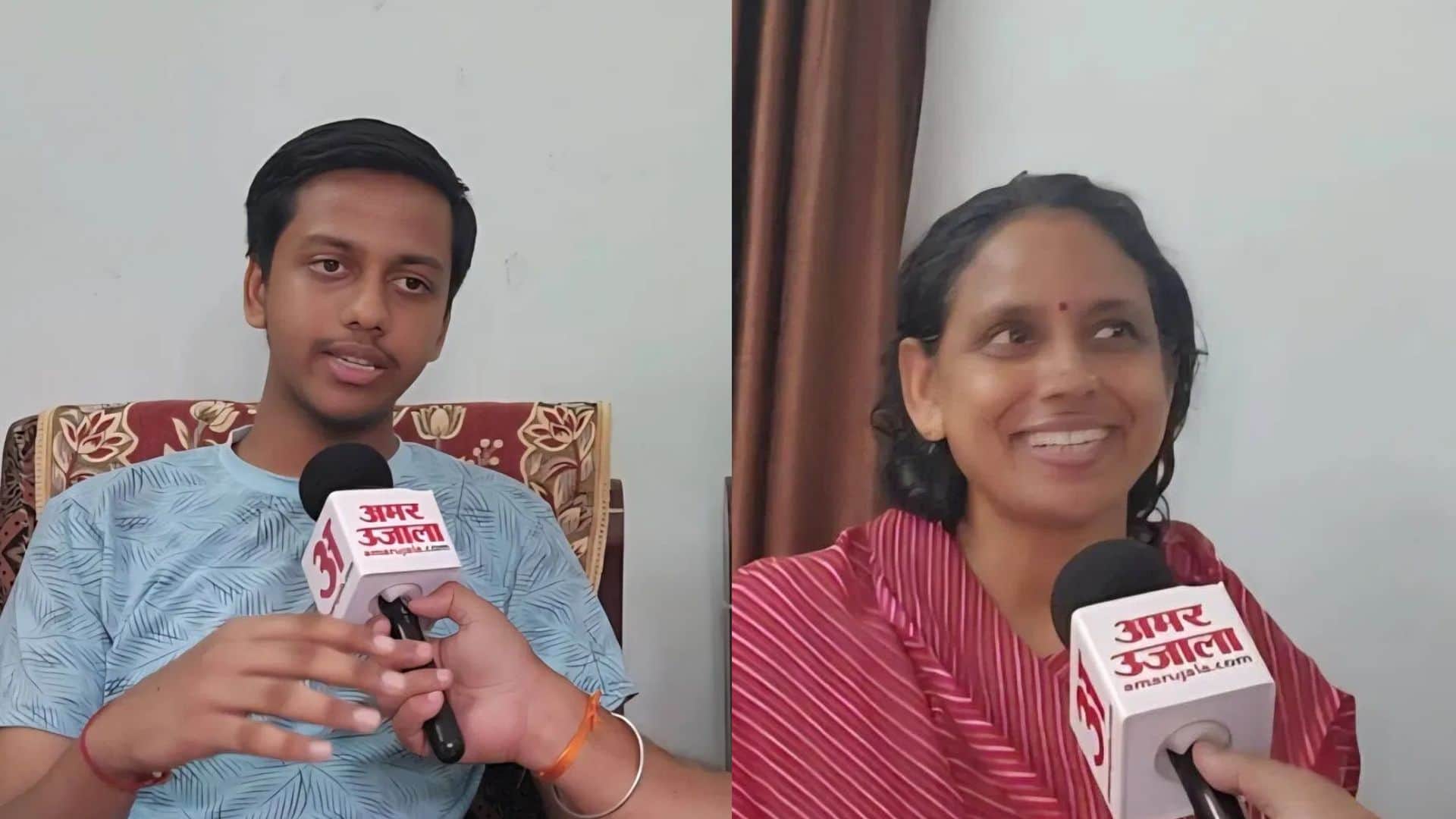 बेटा उपलक्ष्य और माता अनुराधा गोयल