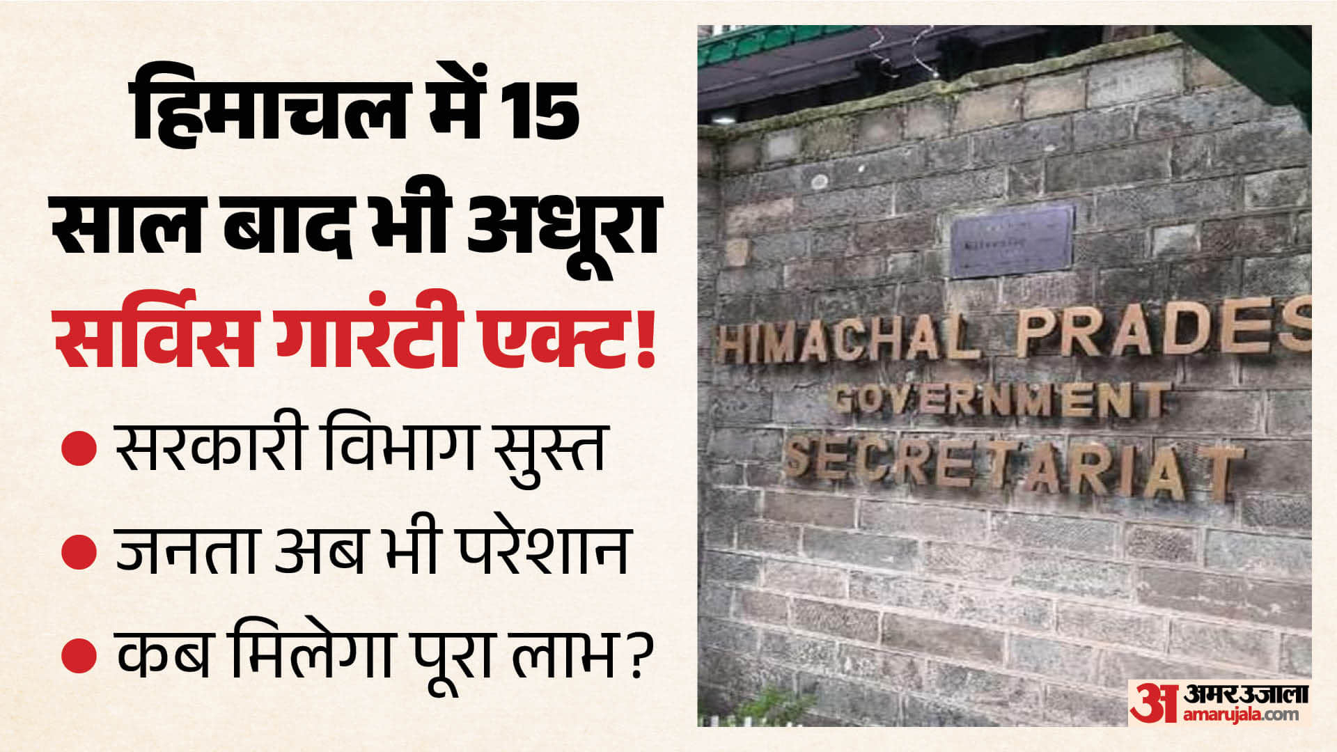 हिमाचल में 15 साल बाद भी सर्विस गारंटी एक्ट अधूरा।