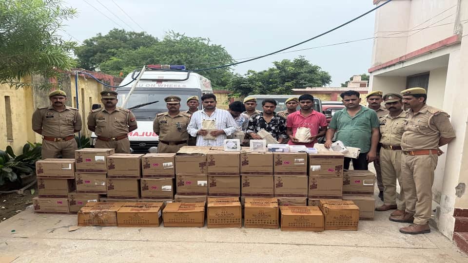 Five arrested with smuggled liquor being transported in an ambulance