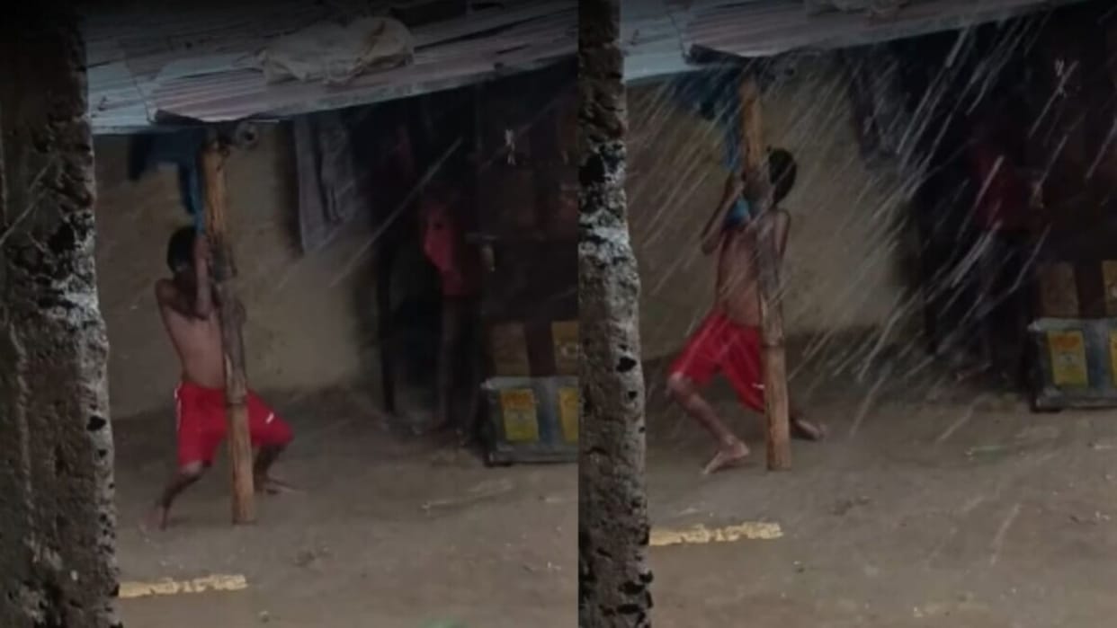 viral little boy holds roof rope during heavy storm to save his home heartwarming video goes viral