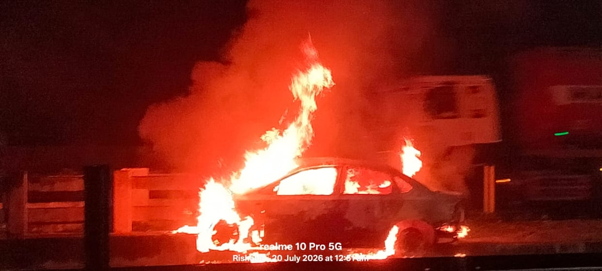Kanpur Dehat: Two Kanpur residents burnt alive after car catches fire following divider crash