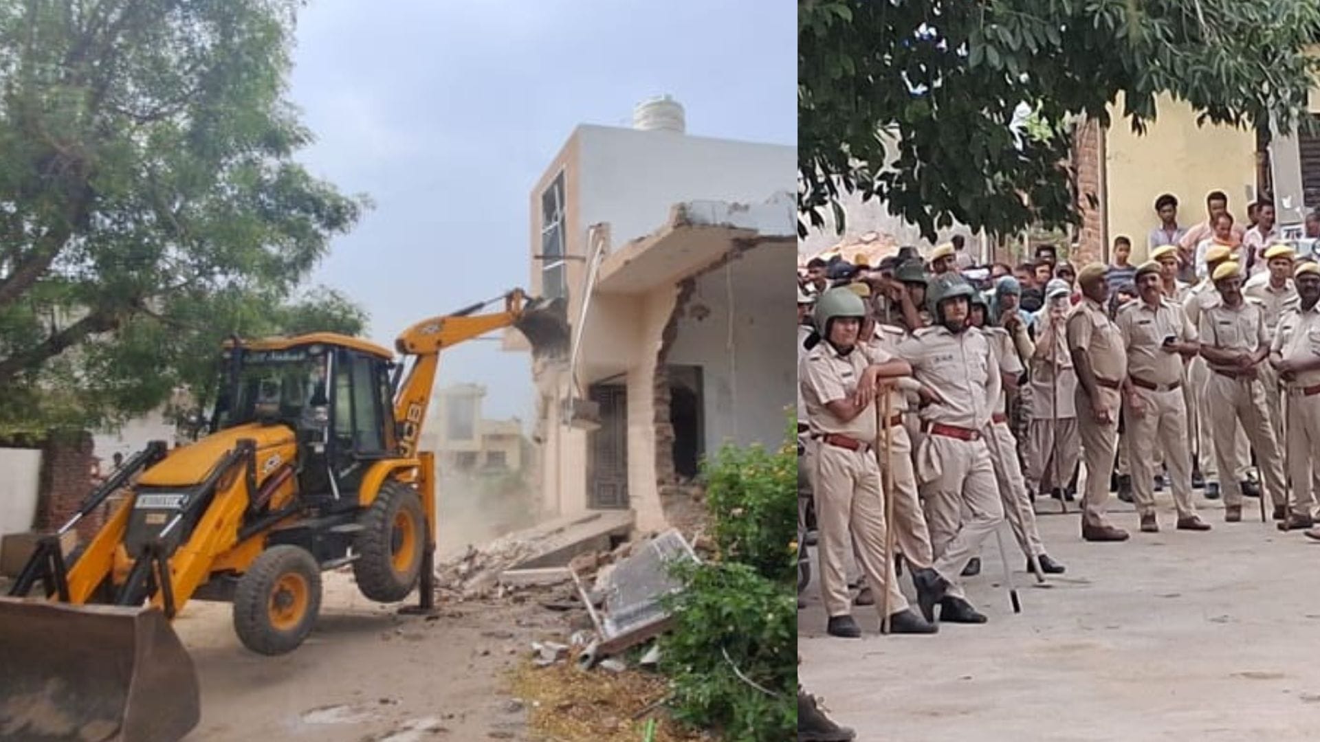 बुलोडजर चलाकर ध्वस्त किया मकान