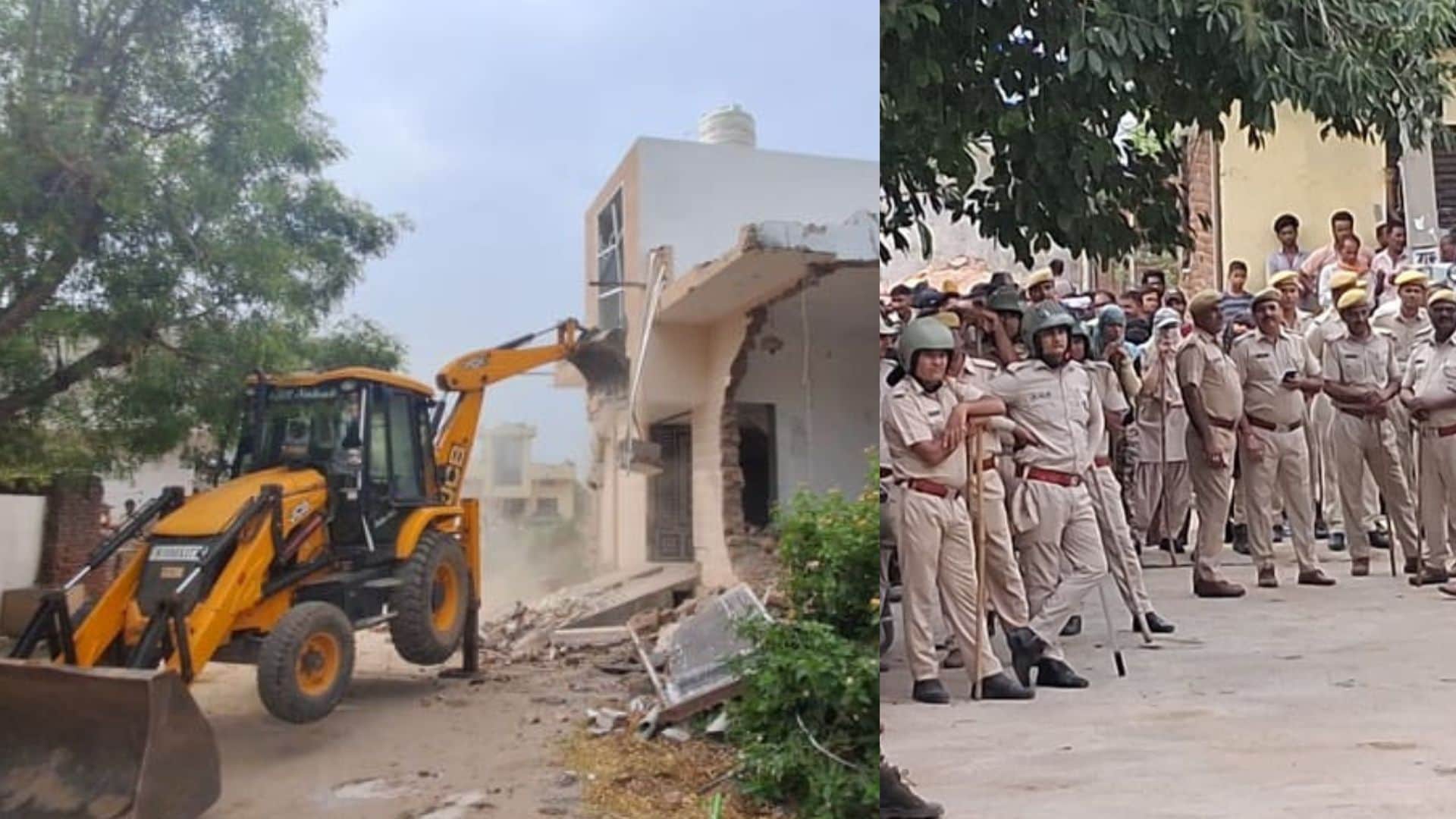 बुलोडजर चलाकर ध्वस्त किया मकान