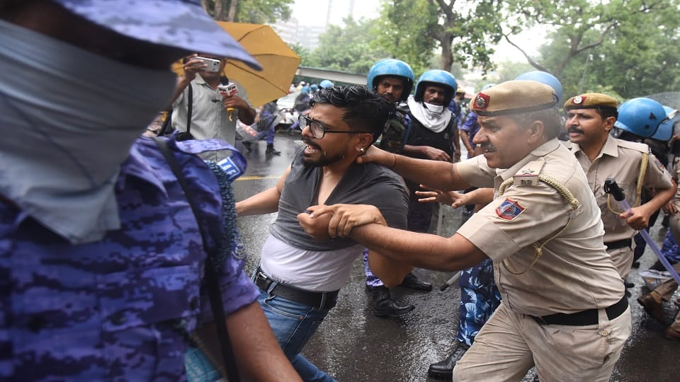 Violence during CJP sansad march Over 50 security personnel including 10 senior officers injured